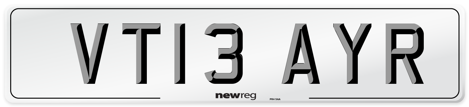 VT13 AYR Number Plate from New Reg